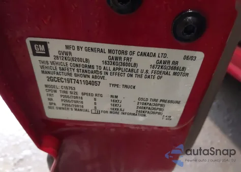 2004 Chevrolet Silverado 1500 Lt from USA, damaged, VIN 2GCEC19T741104057